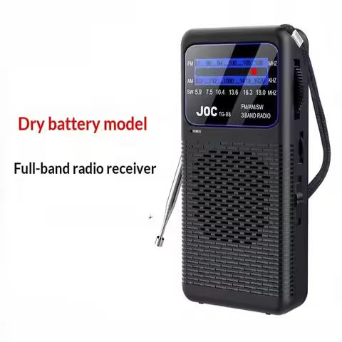 Portable Battery Powered FM AM SW Radio, LED Light & Speaker, 3.5mm Jack Good Reception FM Receiver