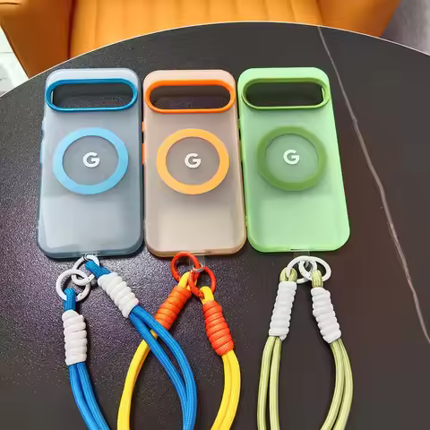 Wrist Lanyard Matte Candy Colored Magnetic Case For Google Pixel 9 8 Pro XL 10 9a 8a For Magsafe Cha