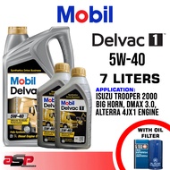 MOBIL 5W-40 Delvac 1 Fully Synthetic Oil 7 Liters for Trooper, Bighorn, DMAX, Alterra, 4JX1 Engine