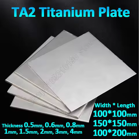 1Pc Titanium Titan Ti Alloy Plate 0.5 0.6 0.8 1 1.5 2 3 4mm Thickness TA2 Ti Metal Sheet Plates Boar