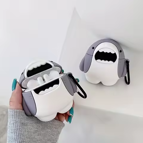 Cute Shark Cat's Paw Cartoon Earphone Case for Original Air Pro 6 TWS Case for Lenovo HT38 Cover wit