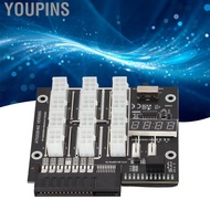 Youpins Mining GPU Breakout Board  12 Port Mining Breakout Board Flash LED Electronic On/off Switch 