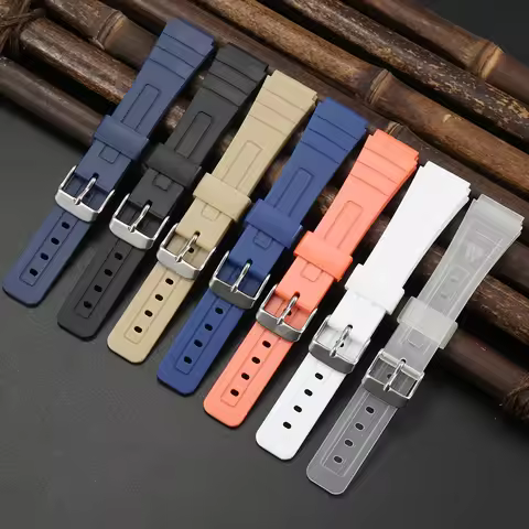 F91W Series Watch Band For Casio F-91WB F91WG-9 Men's Black Band F-91W-3DG Strap F105W Resin Sports 