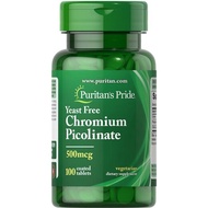 Yeast Free Chromium Picolinate 500 mcg Puritan's Pride 100 เม็ด
