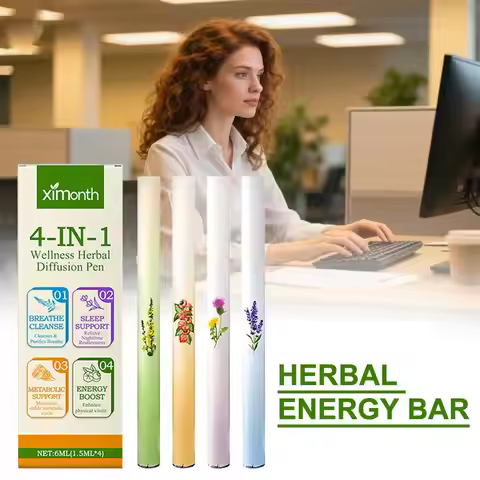 Herbal Diffuser with Mullein/Thyme/Mints Guarana/Green Tea Natural Energy Boost Clear Breathing Supp