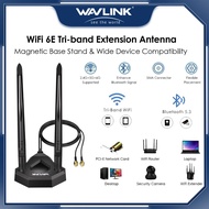 WAVLINK WiFi 6E Tri-band Extension Antenna, 2.4GHz + 5GHz + 6GHz WiFi Antenna with Magnetic Base and