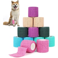 Random Colour SlowTon Pet Self Adhesive Bandage,Waterproof Non-Woven Cohesive Gauze Rolls for Dog Ca