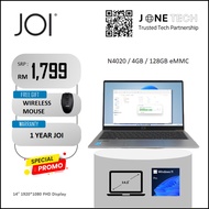 NEW - JOI BOOK 143 PRO 14" FHD LAPTOP SILVER ( Celeron N4120 / 4GB / 128GB EMMC / Intel / W11PRO )