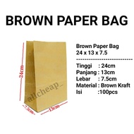 CONTENTS 100pcs BROWN PAPER BAGS BROWN PAPERBAG SOS FLAT FRIED CAKE