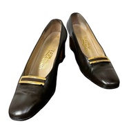Salvatore Ferragamo Dark Brown Leather Heels EU35.5 ORIGINAL preloved second hand