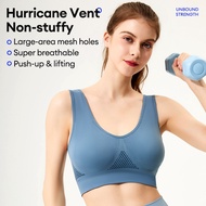Ready stock Plus Size Sport Bra Hollow Mesh Vents Ladies Yoga Running Sports Underwear S6