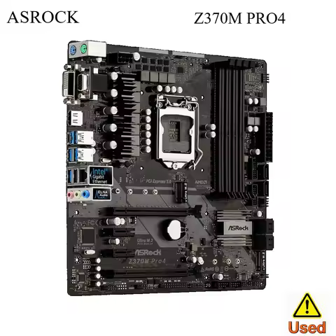 ASRock Z370M Pro4 LGA1151 mATX Mainboard Z370 DDR4 For 8th‑Gen Intel Core Desktop CPU
