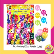 (100Pcs) 2.8g Polka Dot Balloons, polka dot balloons, round patterned balloons, board balloons