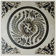 Granit Batik 60x60 motif Sawunggaling Tarung Beige Matt
