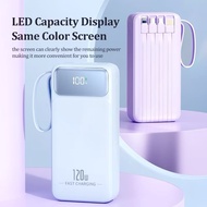 120W Super Fast Charging Powerbank 80000mah With 4 Cables Led Digital Display Portable Large Capacit