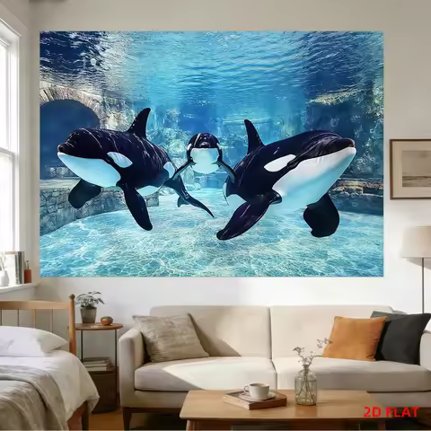 Orca Whale Underwater Jigsaw Puzzle 500/1000/1200/2000PCS Paper Puzzle Ocean Scene Relaxing Game Hom