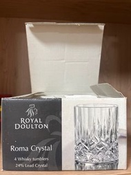 Royal Doulton Roma Crystal x 4 Whisky Tumblers (24% Lead Crystal)