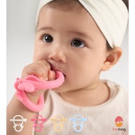 Simtong Silicone Baby Wrist Teether Cupid Design with Storage Case – 4 Colors (Pink / Beige / Blue /
