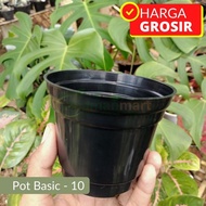 Pot Bunga / Pot Tanaman Hias Basic Ukuran 10 Hitam Pot Plastik