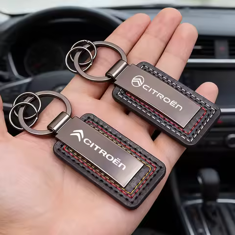 Metal Emblem Keychain Car Exclusive Keyring Valve For Citroen C4 C3 C5 C5X e-C4 X C-Elysee Berlingo 
