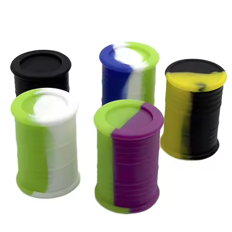 Nonstick Oil Barrel Shape Jar Silicone Cosmetic Container Bottle Face Cream Jars Oil Makeup Storage 