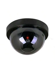 1入裝帶燈的假安全攝像機,半球形狀,假攝像機,警告標誌及煙霧探測器