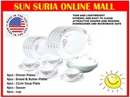 CORELLE ORIGINAL DINNER SET 20PCS (COUNTRY ROSE/SAKURA/ROSABELLE/PLUM)