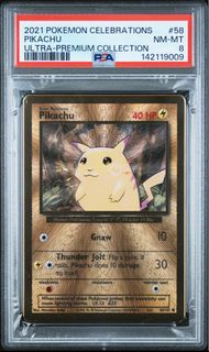 金屬比卡超 PSA8 2021 POKEMON CELEBRATIONS ULTRA-PREMIUM COLLECTION #58 PIKACHU ULTRA-PREMIUM COLLECTION p