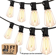 220V 48FT/96FT กันน้ำกลางแจ้ง String ไฟ ST38 ไฟ LED สวน Shatterproof หลอดไฟอุ่นสำหรับงานแต่งงาน