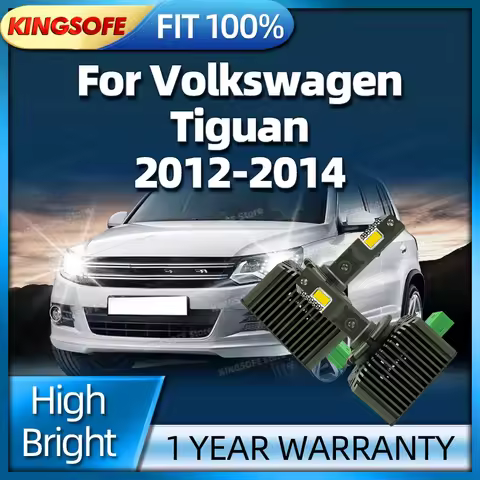 2PCS LED Headlight HID D3S 50000LM Car Light Turbo Lamp Canbus 6000K For Volkswagen Tiguan 2012 2013