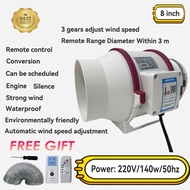 【Remote Control】8inch Exhaust Fan Extractor Fan Kipas Ekzos Upgraded vortex exhaust fan Mute Rapid V