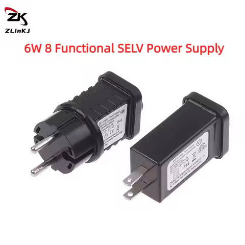 (ZYDD01)1PCS EU/US Plug 5VDC 6W 8 Functional SELV LED Lamp Driver Switch Adapter IP44 Laser Lighting