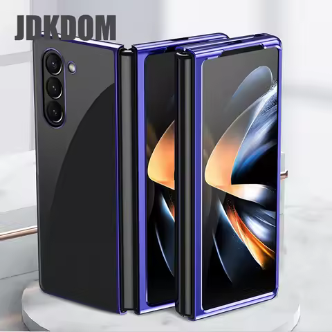 JDKDOM Electroplated Transparent Phone Case For Samsung Z Fold 6 Z Fold 5 Z Fold 4 Z Fold 3 Shockpro