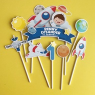 Astronaut Planet Space Cake Topper Birthday Cake Decoration