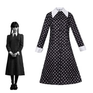 Adams Family cos Costume Halloween Wednesday Adams Black Dress cosplay Costume20251027