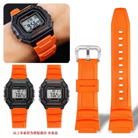18mm silicone resin strap For Casio DW-291H/290 W-218H/219H AQ-S810W AEQ-110W AE1200/1300 Sport wate