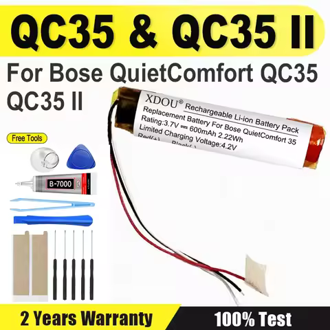 Battery For Bose QuietComfort QC35 & QC35 II Accumulator 3.7V 600mAh Li-Polymer Replacement Bateria 