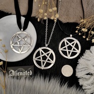 Big Inverted Star Pentagram Necklace Gothic Grunge Punk Metal