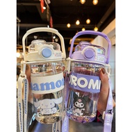 kids water bottle Kuromi Girl Summer Straw Dedicated Children Water Cup