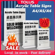 T Shape Transparent Acrylic Stand Acrylic Display Stand Card Holder Display Stand A6 A5 A4 TOLUS