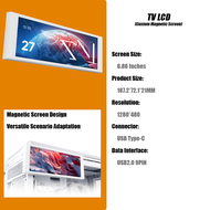 Thermalright Trofeo Vision 9.16 LCD สีขาว 9.16 นิ้ว Full-Color LCD Magnetic Display Screen 1920x480 