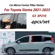 4PC Toyota Sienta Glossy Black Car Door Window Center Column B C Pillar Post Sticker Trim Mirror Dec