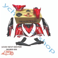YAMAHA LC135 LC 135 135LC 135 LC V4 V5 V6 V7 MERAH DIASIL BODY COVER SET STICKER STRIPE SIAP TAMPAL 