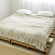 LZD Cotton 4-layer Gauze Towel Quilt Queen Size Super King Air-conditioning Blanket Summer Quilt Bre