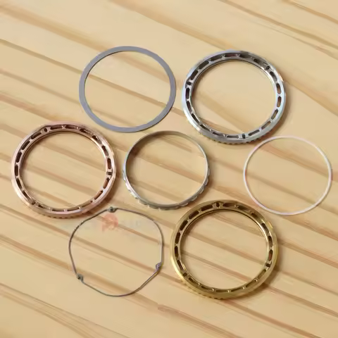 Fluted Bezel+Rubber Bezel Gasket+Click Spring+Tension Spring+Retaining Bezel for Rolex GMT-Master II