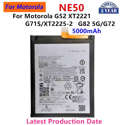 100% Original NE50 5000mAh Battery For Motorola G52 XT2221/ G82 5G/G72 G71S/XT2225-2 Phone Batteries