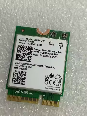 9560NGW WiFi Card 1730Mbps Wireless AC 9560 Dual Band 2.4G+5G Bluetooth 5.0 802.11Ac M.2 CNVI 9560NG