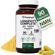 PRISTINE'S Longevity Complete NMN Resveratrol Anti-Aging Cellular Support | NMN, resveratrol and ber