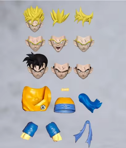 In Stock Nan&T Studio Dragon Ball Future Gohan Accessories Pack 3.0 Super Saiyan Head Sculpts Battle