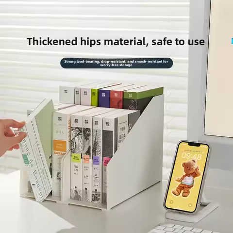 Deep Bookcase Double Layer Storage elf Book Organizing Ra Plastic Material Desk Top Placement for Bo